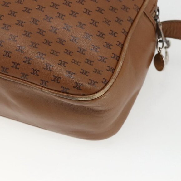 Authentic CELINE Macadam Canvas Shoulder Bag PVC Brown Gold - Picture 4 of 16